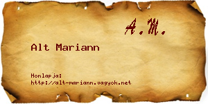 Alt Mariann névjegykártya