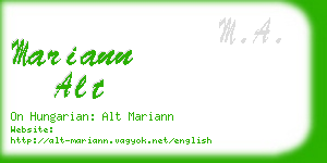 mariann alt business card